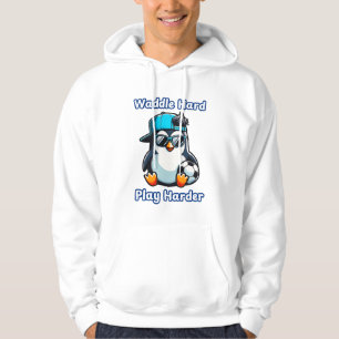 Cute Penguin Cartoon Soccer Player Hoodie