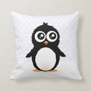 Cute penguin cartoon throw pillow