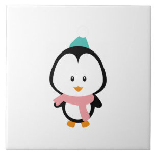 Cute penguin cartoon tile