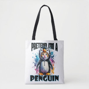 Cute Penguin Cat Design for Playful Creations Tote Bag