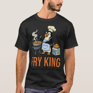 Cute Penguin Chef Fry King Design T-Shirt