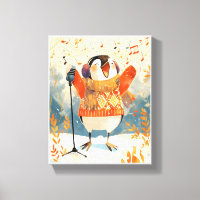 Cute Penguin Christmas Animal Nursery Art Canvas