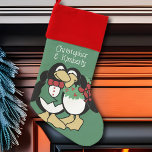 Cute Penguin Christmas Illustration Winter Couple Christmas Stocking<br><div class="desc">Create a Christmas tradition with this adorable couple's stocking featuring cute and dapper penguins in red and green. Add any names to turn this adorable animal illustration into a custom holiday decoration to be enjoyed year after year.</div>