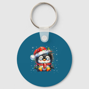 Cute Penguin Christmas Lights Penguins Lover Girls Keychain