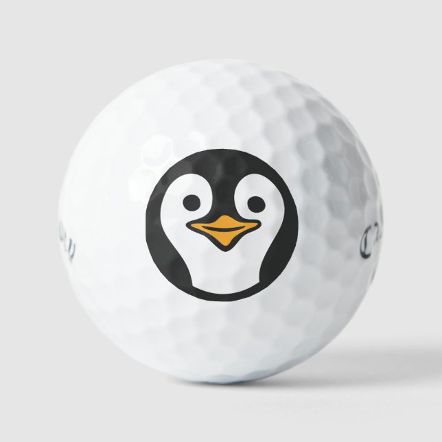 Cute Penguin Christmas Personalized Callaway Golf Balls (Front)
