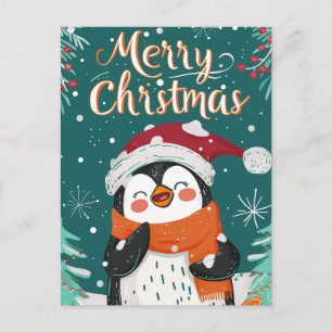 Cute Penguin Christmas Postcard