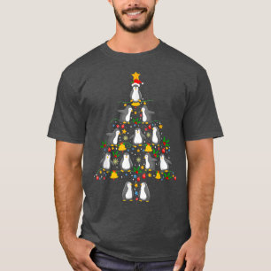 Cute Penguin Christmas Tree Lights Sea Animal Love T-Shirt