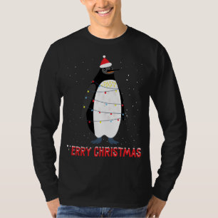 Cute penguin Christmas Tree Lights T-Shirt