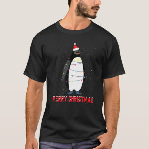 Cute Penguin Christmas Tree Lights T-Shirt