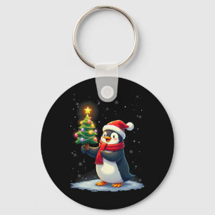 Cute Penguin Christmas Tree Pajama Girls Boys Funn Keychain
