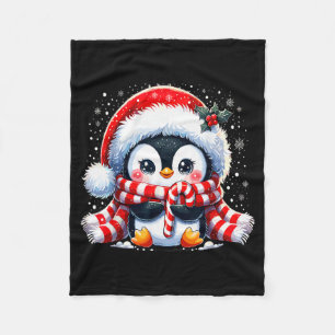 Cute Penguin Christmas Xmas Fleece Blanket