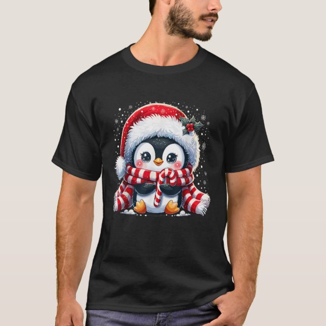 Cute Penguin Christmas Xmas  T-Shirt (Front)