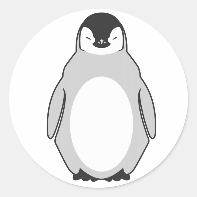 Cute Penguin Classic Round Sticker (Front)