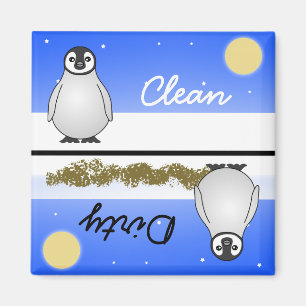 Cute Penguin Clean / Dirty Dishwasher Magnet