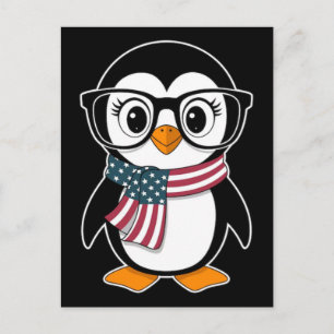 Cute Penguin Coffee Lover Emotional Cartoon Design Holiday Postcard