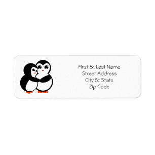 Cute Penguin Couple Hugging