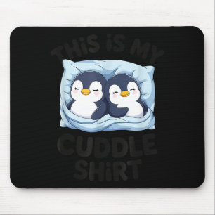 Cute Penguin Cuddle Cozy Sleep Matching Couple Mouse Pad