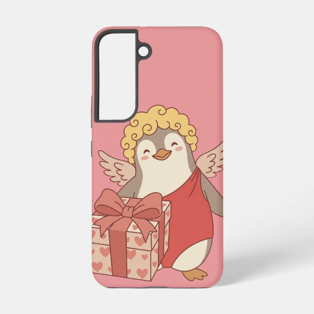 Cute Penguin Cupid Galentine Phone Case - Samsung (Back)