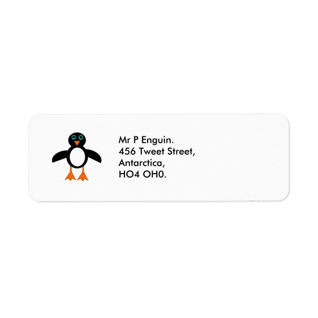 Cute Penguin Custom Address Labels (Front)