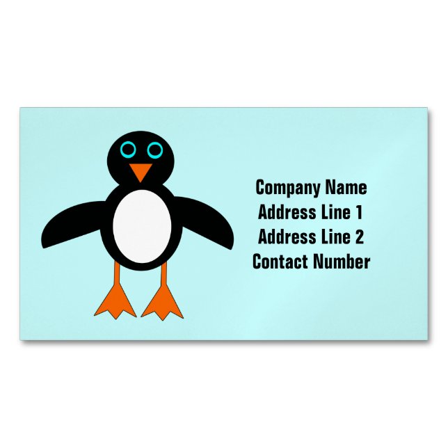 Cute Penguin Custom Business Cards (Front)