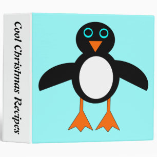 Cute Penguin Custom Christmas Recipe Binder