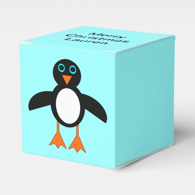 Cute Penguin Custom Favour Box (Front Side)
