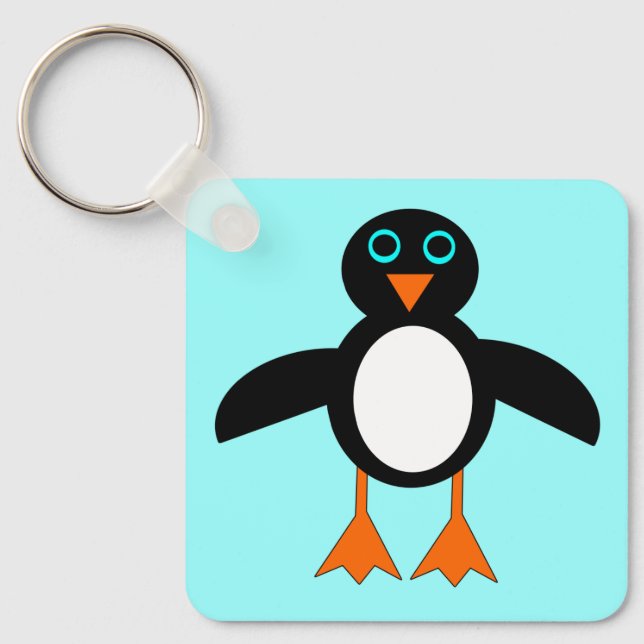 Cute Penguin Custom Keychain (Front)