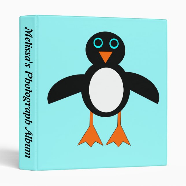 Cute Penguin Custom Photo Album Binder (Front/Spine)