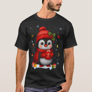 Cute Penguin Drink Hot Cocoa Christmas Xmas Men Wo T-Shirt