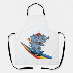 Cute Penguin Drinking Boba Tea Cartoon Apron