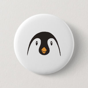 Cute Penguin Face 2 Inch Round Button