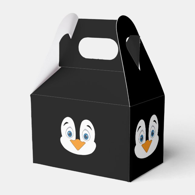 Cute Penguin Face Favor Box (Front Side)