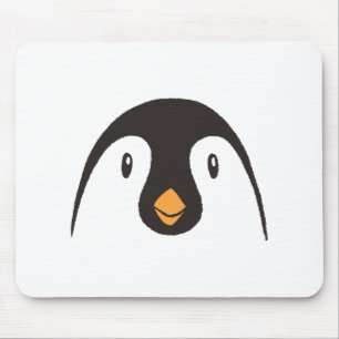 Cute Penguin Face Mouse Pad