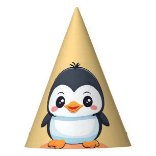 Cute Penguin Face safari zoo ice Birthday Party Party Hat