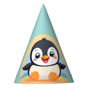 Cute Penguin Face safari zoo ice Birthday Party Party Hat