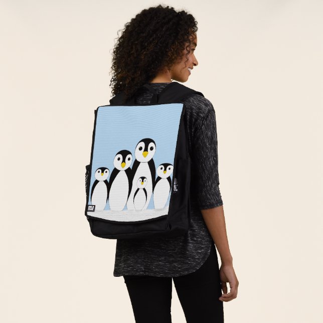 Cute Penguin Family Backpack (Worn)