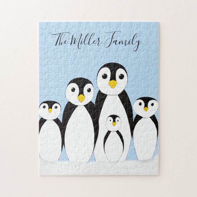 Cute Penguin Family Jigsaw Puzzle (Vertical)