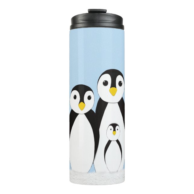 Cute Penguin Family Thermal Tumbler (Front)