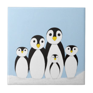 Cute Penguin Family Tile