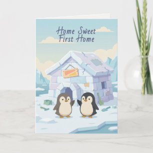Cute Penguin First Home Home Sweet First Home Card