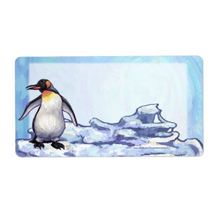 Cute Penguin Front Personalized Shipping Labels
