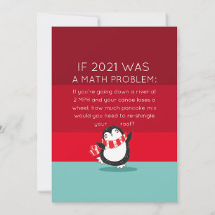 Cute Penguin Funny 2024 Math Devis Carte de vacanc