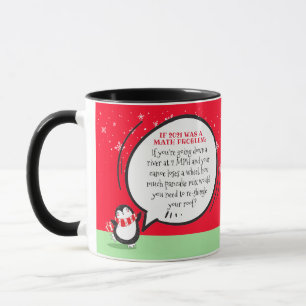 Cute Penguin Funny New Year Math Problem Quote Mug