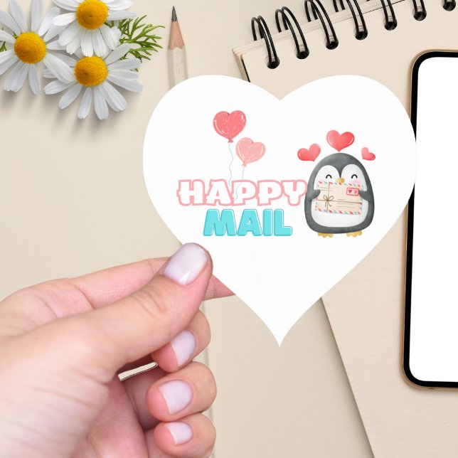 Cute Penguin Happy Mail Heart Sticker  (Creator Uploaded)