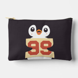 Cute Penguin Holding a Sign Accessory Pouch