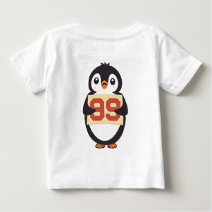Cute Penguin Holding a Sign Baby T-Shirt