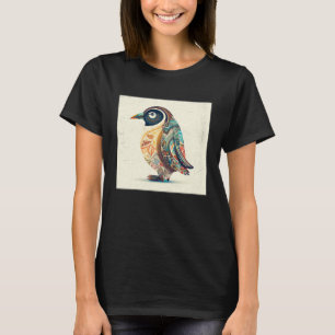 Cute Penguin Illustration Mandala Symbols Women Me T-Shirt