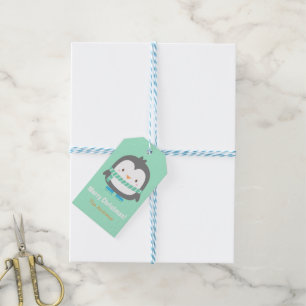 Cute Penguin Kids Christmas Decor Stickers Gift Tags