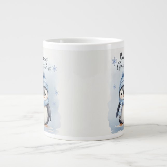 "Cute Penguin" Large Coffee Mug (Front)