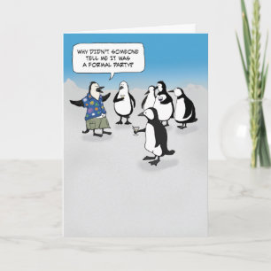Cute Penguin Let's Party Invitation